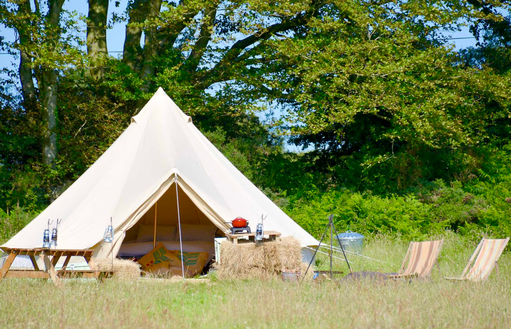 Cotton canvas glamping bell tent